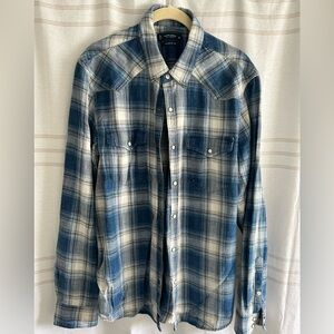 Lucky Brand Light Weight Pearl Snap Flannel